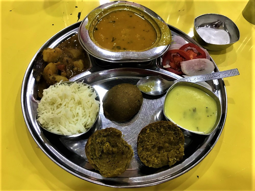 Daal Baati at Hotel Gurukripa at Mandu 